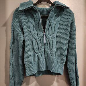 Lululemon Cable-Knit Oversized Half Zip Storm Teal
